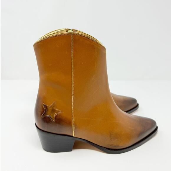 NEW Thursday Boot Co. Sedona Country Star Brown Ankle Zipper Western Booties 7.5 - Picture 4 of 10